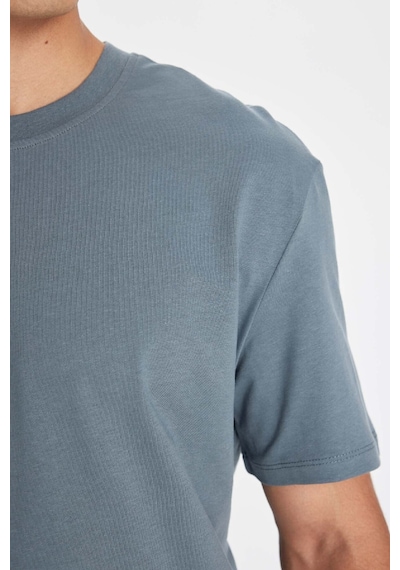 DeFacto %100 Pamuk New Regular Fit Bisiklet Yaka Basic Düz Kısa Kollu Tişört V7699AZ24SPGR89