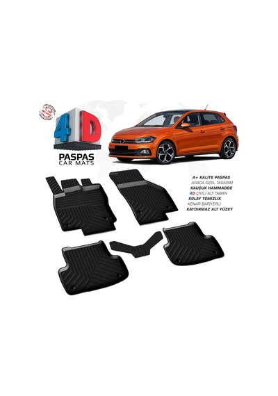 Vw Polo 6 4d Araca Özel Havuzlu Kauçuk Paspas 2017-2021
