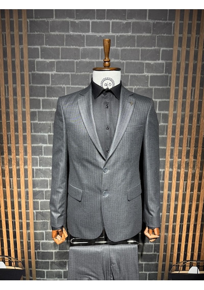 Dupont Classics Dupont Erkek Slim Fit 6 Drop Çizgili Viskon Mono Yaka Çift Düğme Çift Yırtmaç 2 Li Takım Elbise Gri Dupont Classics Dupont Erkek Slim Fit 6 Drop Çizgili Viskon Mono Yaka Çift Düğme Çift Yırtmaç 2 Li Takım Elbise Gri