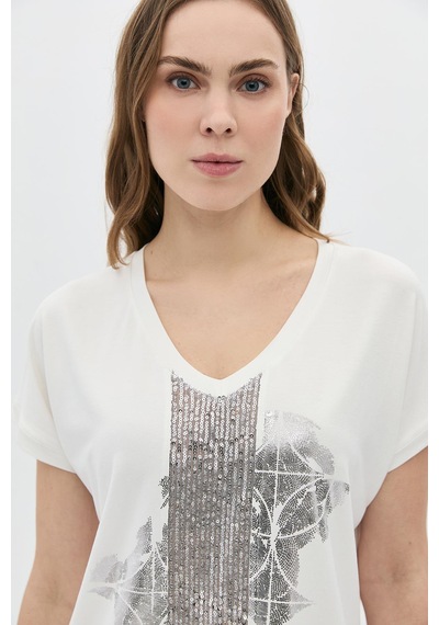 Daıdo Kadın T-shirt 20y311900823 Ekru