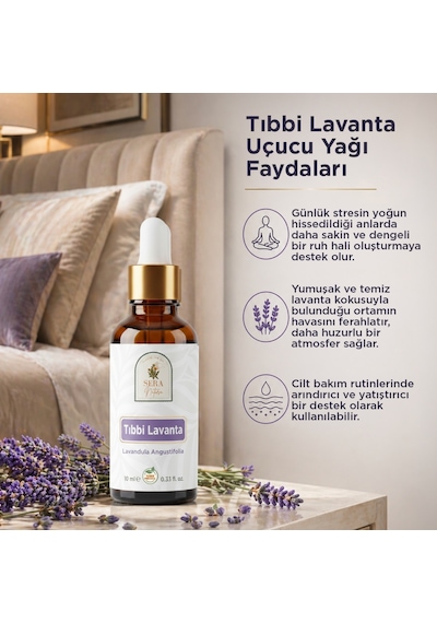 %100 Saf Lavanta Uçucu Yağı 10 Ml - Lavandula Angustifolia - Doğal Aromaterapi Ve Masaj Yağı 10 ML