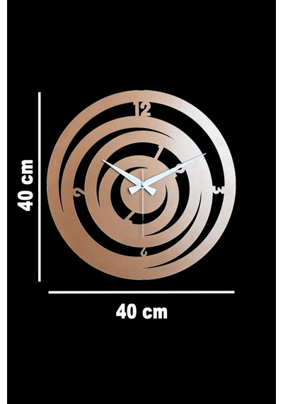 Hilal Model Metal Lazer Kesim Akar Sessiz Mekanizmalı Duvar Saati 40 40 Cm -m014 Bakır