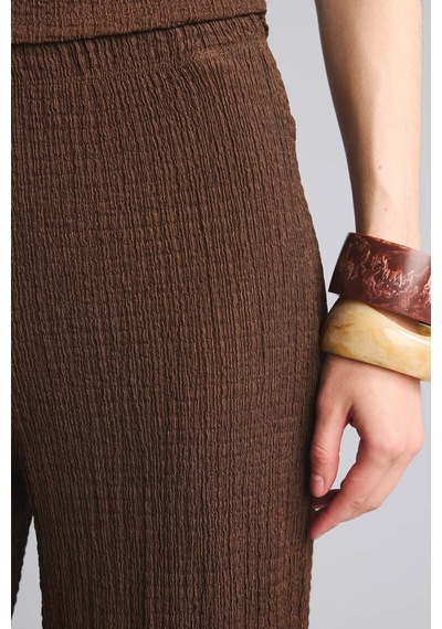 Defacto Wıde Leg Kırışık Dokulu Pantolon E2841ax26spbn167 Kahve-bn167