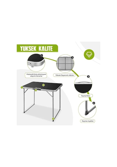 Madfox Zenith Katlanır Kamp Masası Siyah Karışık