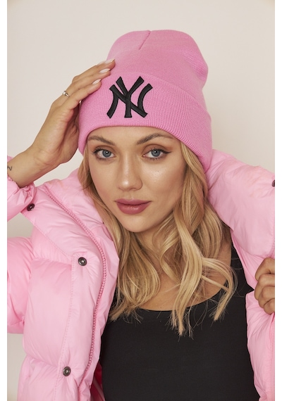 Eke Tekstil Pembe Unısex Ny Nakış Detaylı Yumuşak Dokulu Triko Bere Pembe
