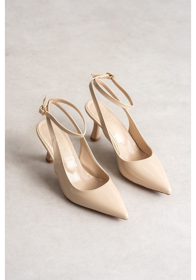 Dabab Shoes Julıette Kadın Bej Rugan Sivri Burun Bilekten Bantlı 7 Cm İnce Topuklu Slingback Ayakkabı Dabab Shoes Julıette Kadın Bej Rugan Sivri Burun Bilekten Bantlı 7 Cm İnce Topuklu Slingback Ayakkabı