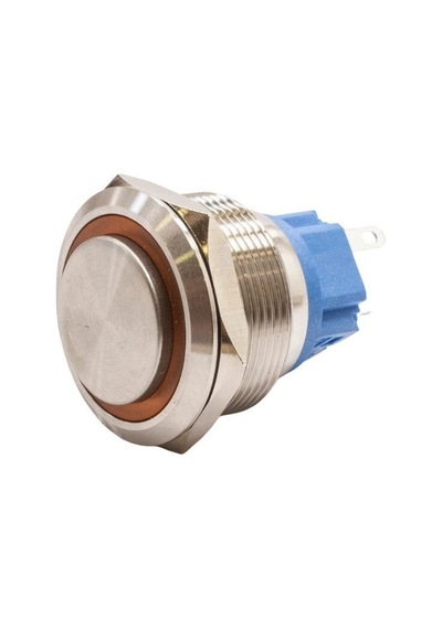 Motorobit 25B-G1-E 25Mm Çıkık Yaylı Işıklı Metal Buton - Sarı