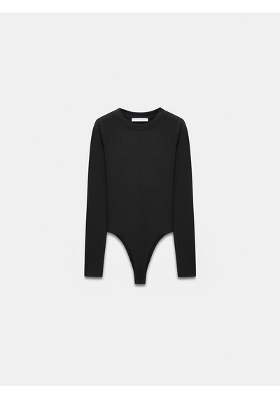 Dilvin 32695 Uzun Kollu Bodysuit-siyah Siyah