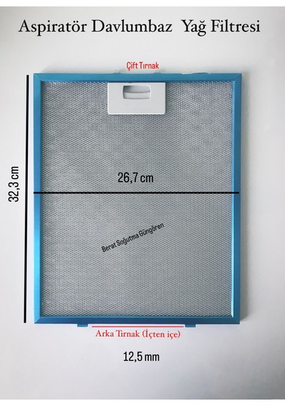 Kumtel Uyumlu 26,7 X 32,3 Cm Davlumbaz Alüminyum Yağ Filtresi