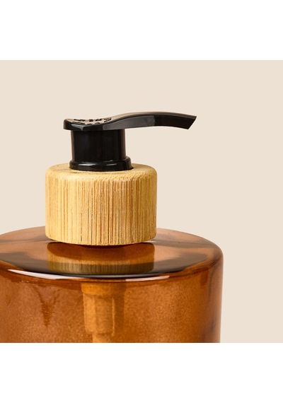 Cam Sıvı Sabunluk - Amber / Siyah - 450 Ml Çok Renkli
