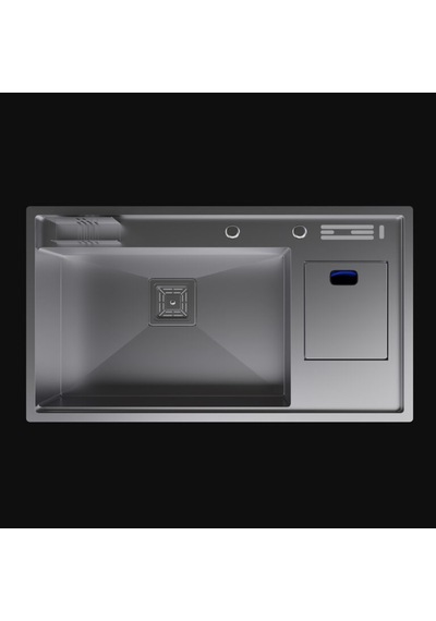 Inox 86x49 Tek Göz Çöp Kovalı Paslanmaz Çelik Eviye Renkli