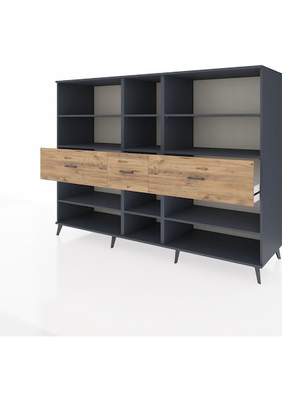Kronos Dolap 9 Raflı 3 Çekmeceli 220x59x163 Antrasit-antrasit/ça Antrasit-antrasit/çam Kronos Dolap 9 Raflı 3 Çekmeceli 220x59x163 Antrasit-antrasit/ça Antrasit-antrasit/çam