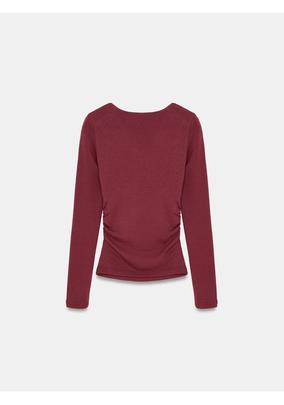 Dilvin 33215 Sıcak Tutan V Yaka Bra-free Top Bordo