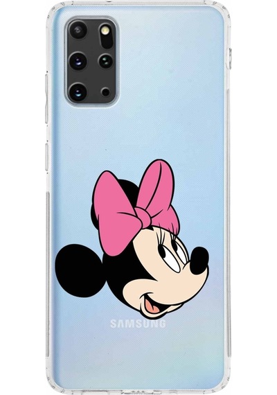 Samsung Galaxy Uyumlu S20 Plus Kamera Korumalı Kapak Minnie Mouse Tasarımlı Şeffaf Kılıf Şeffaf