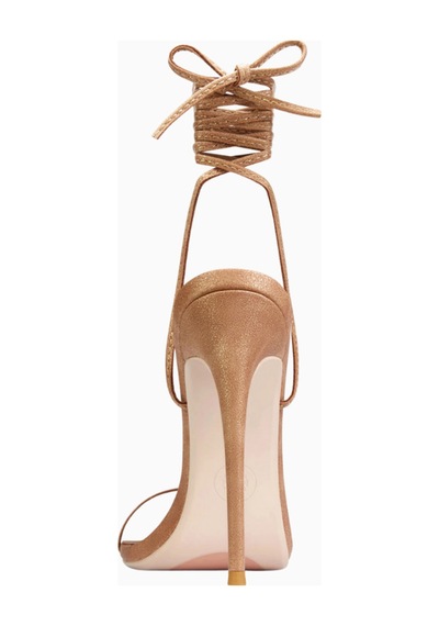 Femme La Soleil Vegan Süet, 120mm Bilekten Bağlı Ince Topuklu Sandalet Kahverengi