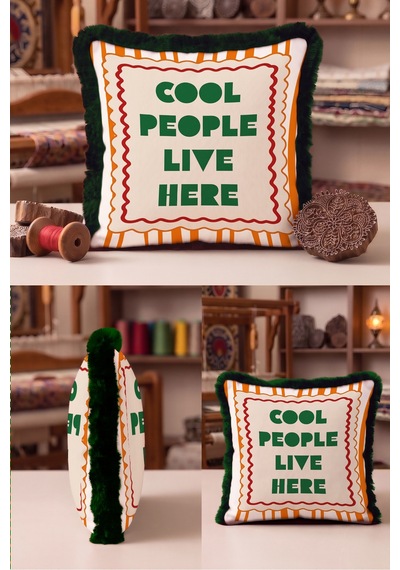 Cool People Live Here Retro Saçaklı Yastık Kılıfı-turuncu Bohem Yeşil Siyah Püsküllü Kırlent Kılıfı Kayıp Sahil Ritüel Cool People Live Here Retro Saçaklı Yastık Kılıfı-turuncu Bohem Yeşil Siyah Püsküllü Kırlent Kılıfı Kayıp Sahil Ritüel