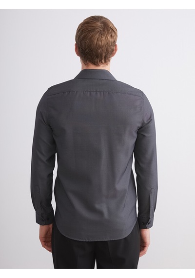 Lcw Busıness Antrasit Slim Fit Uzun Kollu Armürlü Erkek Gömlek