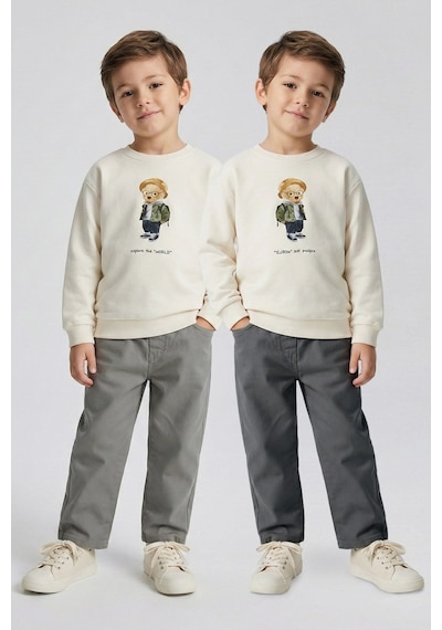 Dmb Boys & Girls Erkek Çocuk Pantolon Mavi 1-7 Yaş Füme-2792