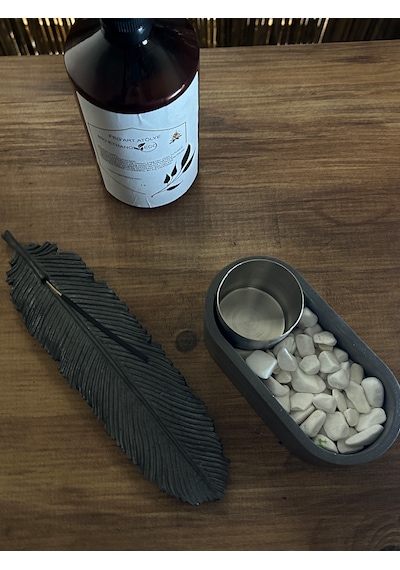 Dekoratif Bio-fire V1 Siyah Masaüstü Şömine + Tüy Tütsülük + 1 Lt Yakıt + 5 Adet Tütsü Çubuğu