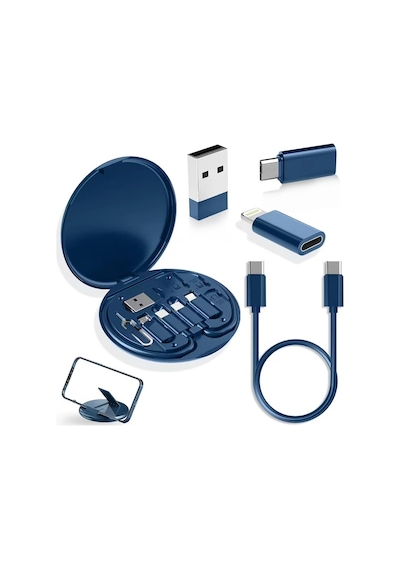 Özel Üretim Type C Usb Çok Fonksiyonlu Seyahat Şarj Kiti Standlı Adaptörlü Düzenleyici Kutu