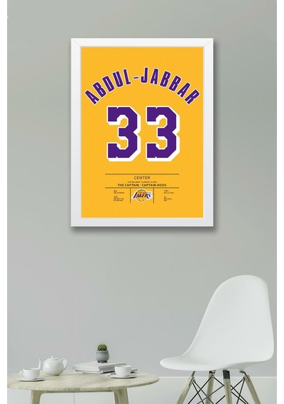 Kareem Abdul Jabbar Forma Çerçeveli Tablo - Nba Los Angeles Lakers Jersey