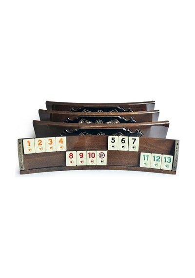 Helena Wood Art Mozaik İşlemeli Masif Ahşap Okey Seti Oval Takımı