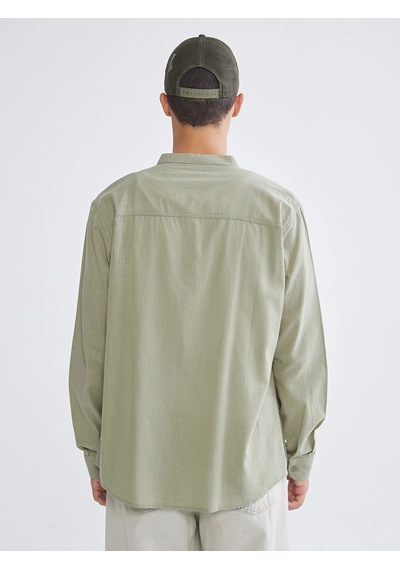 LC Waikiki Xsıde Haki Regular Fit Poplin Erkek Gömlek Dull Khakı