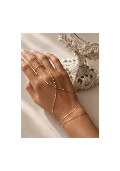 Démila Leya Gold Minimal Paslanmaz Çelik Şahmeran El Bilekliği Altın Altın