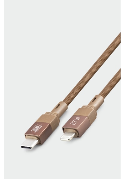Subzero Cl175 27w Pd Type-c Lightning Metal Başlık Hasır Hızlı Şarj Data Kablosu Kahverengi
