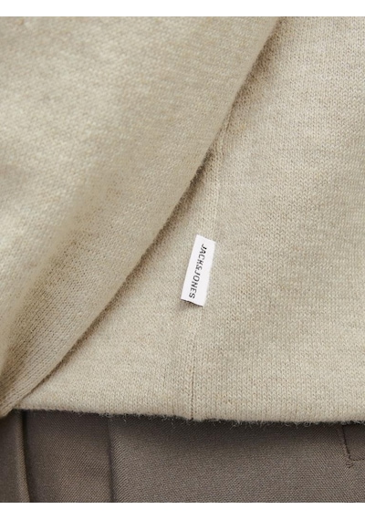 Jack & Jones Jjeemıl Knit Polo Yarım Fermuar Uzun Kollu Erkek Triko Gri