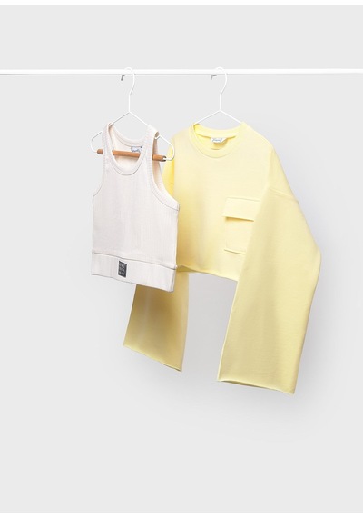 Mayoral Kız Çocuk Sweatshirt Ve Body Set Sarı