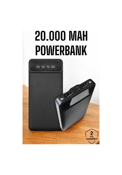 20.000 Mah Led Işıklı Lcd Ekran Usb Girişli Type-c Semeglbl - 49 Lightning Powerbank Çok Renkli
