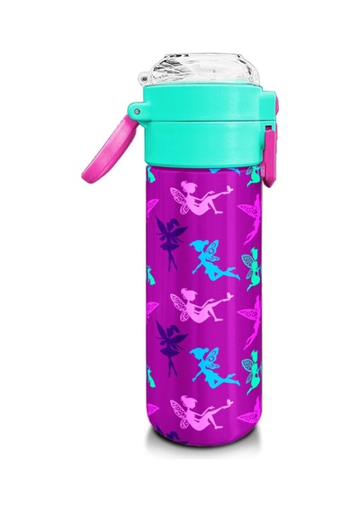 Coral High Kids Pembe Su Yeşili Peri Desenli Pipetli Ve Direkt İçim Çelik Termos 500 Ml 31900 Su Yeşili - Pembe