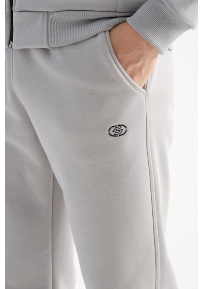 Shooter Sportswear Shooter Erkek Kışlık Eşofman Takımı Thermosoft Teknolojisi Içi Kuzu Görünümlü Regular Kalıp Açık Gri