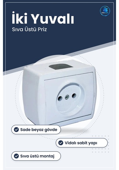 Sıva Üstü Normal Priz Elektrik Tesisat Malzemesi Mutfak Ev Ofis K