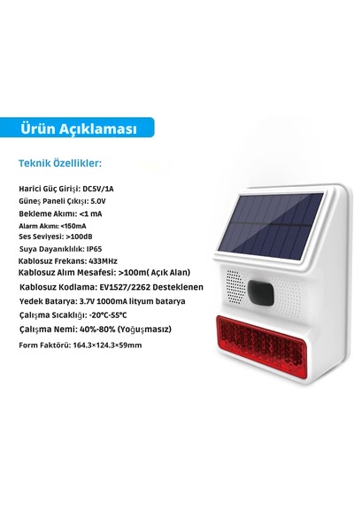 Obiem Akıllı Güvenlik Pet Destekli Alarm Sistemleri + Dış Mekân Ptz Hd Kamera - Ev Ve Iş Yeri Güneş Enerjili Dış Sirenli- Orta Plus