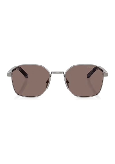 Prada Pr C50s 5av05c 51 Unisex Polarize Geometrik Gri Metal Güneş Gözlüğü Gri