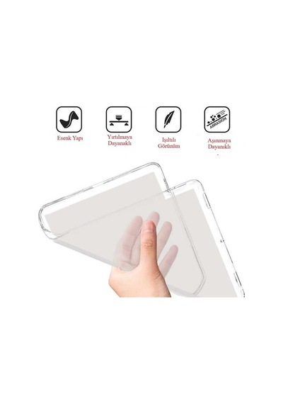 Samsung Galaxy Tab A8 X200 X205 Uyumlu 10,5 İnç Şeffaf Silikon Tablet Kılıfı Arka Kapak