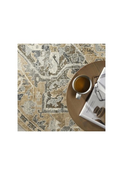 Ikea Jarnvag Yuvarlak Halı 195 X 195 Cm Bej - Koyu Bej