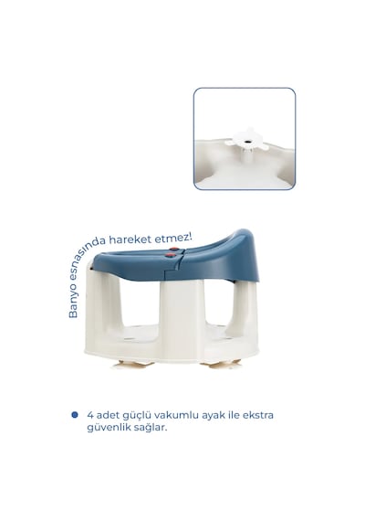 Babyjem Önden Açılır Mama Sandalye Oturağı Ve Minderi - 2 ' Li Set İndigo Mavi