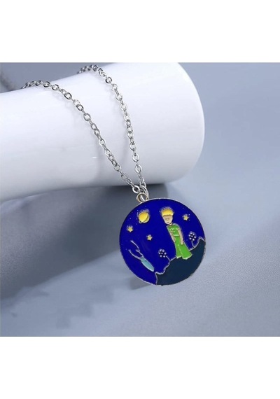 Little Prince Küçük Prens Ve Tilki Best Friends Dostluk Sembolü Çift Kolye Çok renkli