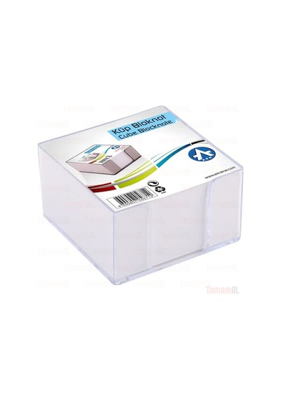 Masaüstü Küp Blok Not Kağıdı Şeffaf Plastik Kutulu 10x10x5 Büyük