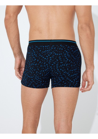 Koton 3'lü Boxer Seti Slogan Baskılı Çok Renkli Pamuklu Siyah 5wlm90029mk Siyah