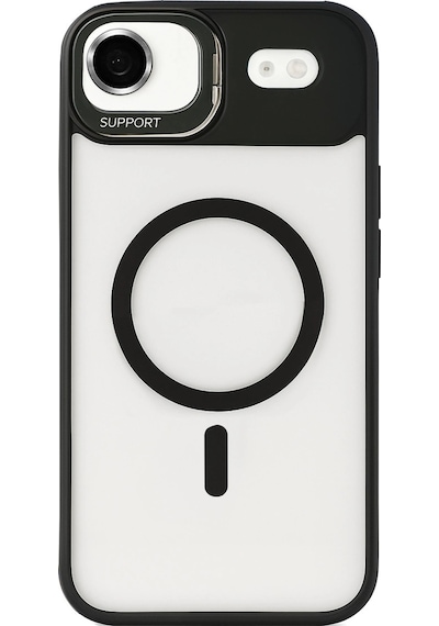 Joko Apple İphone 17 Air Remim Lensli Magsafe Standlı Kapak - Siyah 0.2M-Çok Renkli