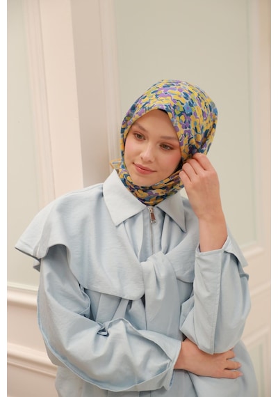 Silk Home Soft Eşarp 73081-29 Taş, Eflatun, Petrol Mavisi, Fıstık Yeşili, Mavi