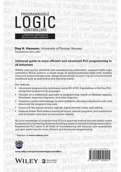 Programmable Logic Controllers: A Practical Approach To Iec 61131-3 Using Codesys
