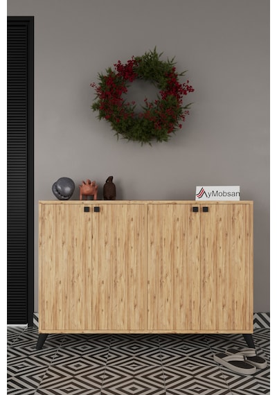 Artemis 4 Kapaklı 3 Raflı Ayakkabılık Atlantik Çam Atlantik Çam