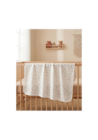 %100 Pamuk Bebek Battaniyesi 80x90 Turuncu