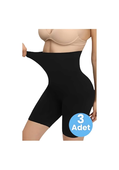 Uniquetrenders Kadın Toparlayıcı Dikişsiz Klasik Korse 3'lü Set Siyah