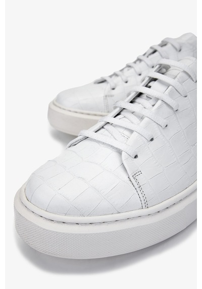 Valmenti Erkek Hakiki Deri Beyaz Sneakers 537 3467 Erk Ayk Sk24-25 Beyaz Kroko Beyaz